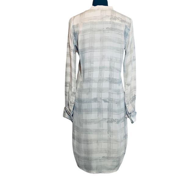 Aritzia A Moveable Feast gray cream plaid silk dress tunic oversize fit size XXS - Picture 16 of 16